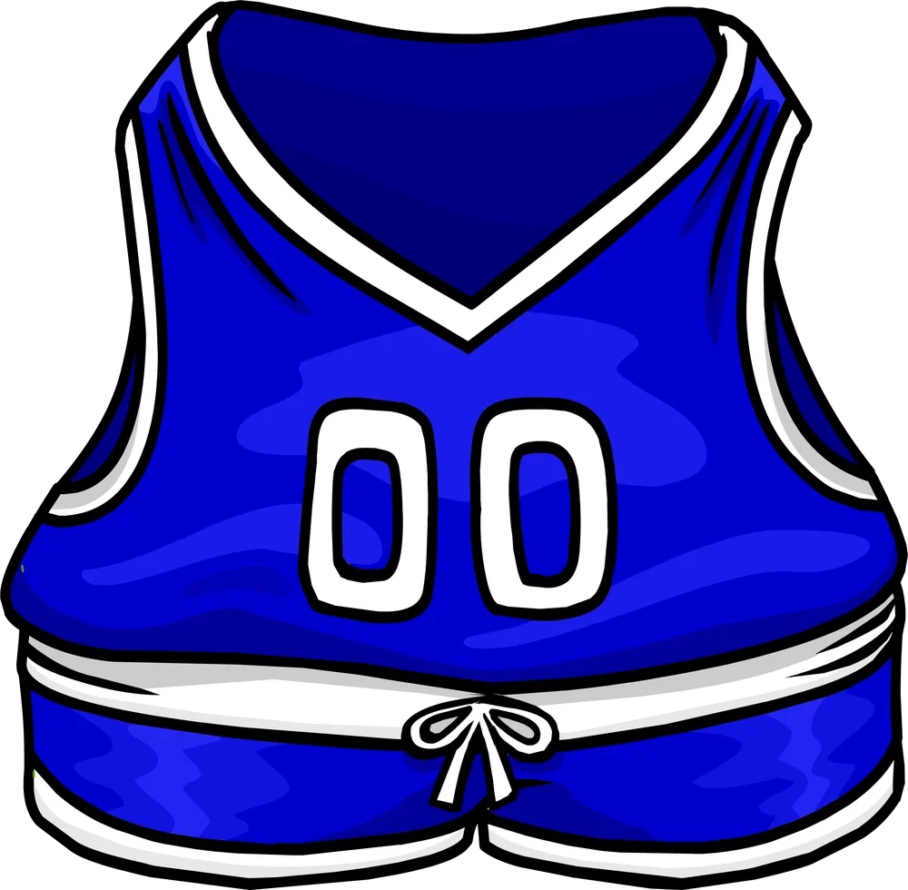 Blue Sports Jersey Clipart with Bold Zero Number Design