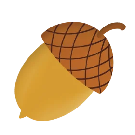 Charming Autumn Woodland Acorn Clipart with Warm Earthy Tones and Soft Textures