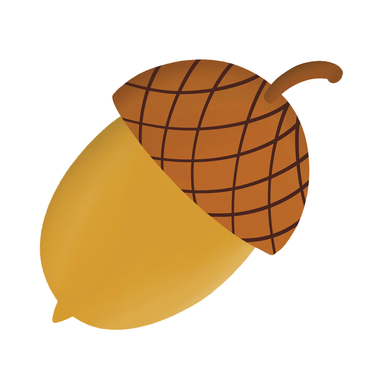 Charming Autumn Woodland Acorn Clipart with Warm Earthy Tones and Soft Textures