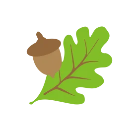 Charming Woodland Acorn and Oak Leaf Clipart Design for Nature Enthusiasts