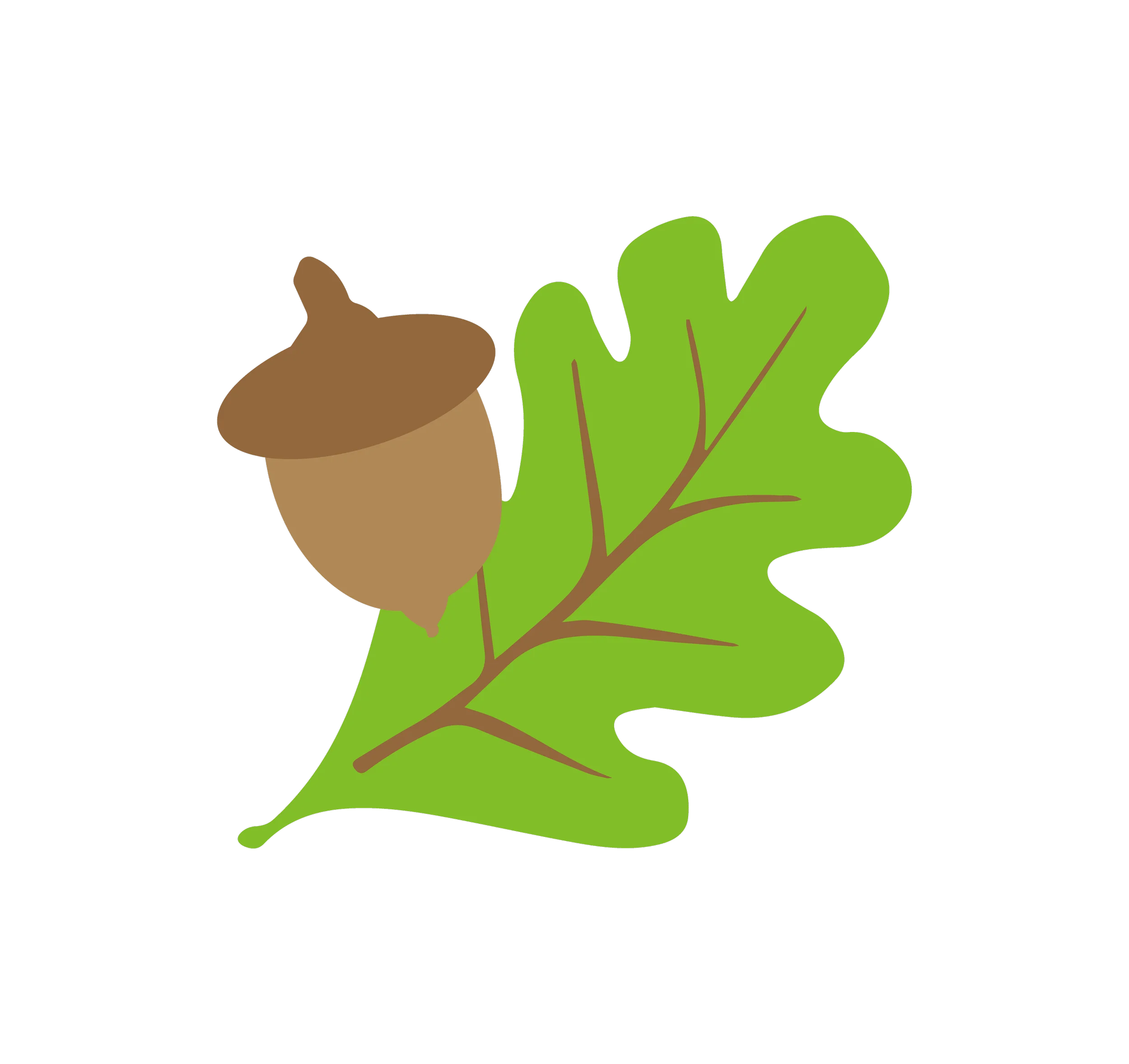 Charming Woodland Acorn and Oak Leaf Clipart Design for Nature Enthusiasts