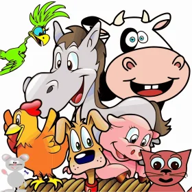 Cheerful Farm Animals Cartoon Clipart Collection - Playful Barnyard Friends