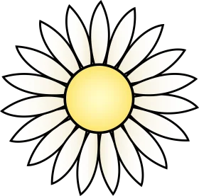 Delicate Daisy Flower Clipart with Soft Yellow Center and Elegant White Petals