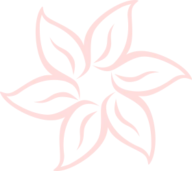Delicate Pastel Pink Floral Symmetrical Botanical Outline Clipart Design