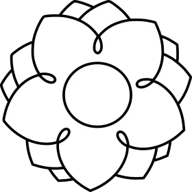 Elegant Simple Black and White Lotus-Inspired Flower Clipart Design