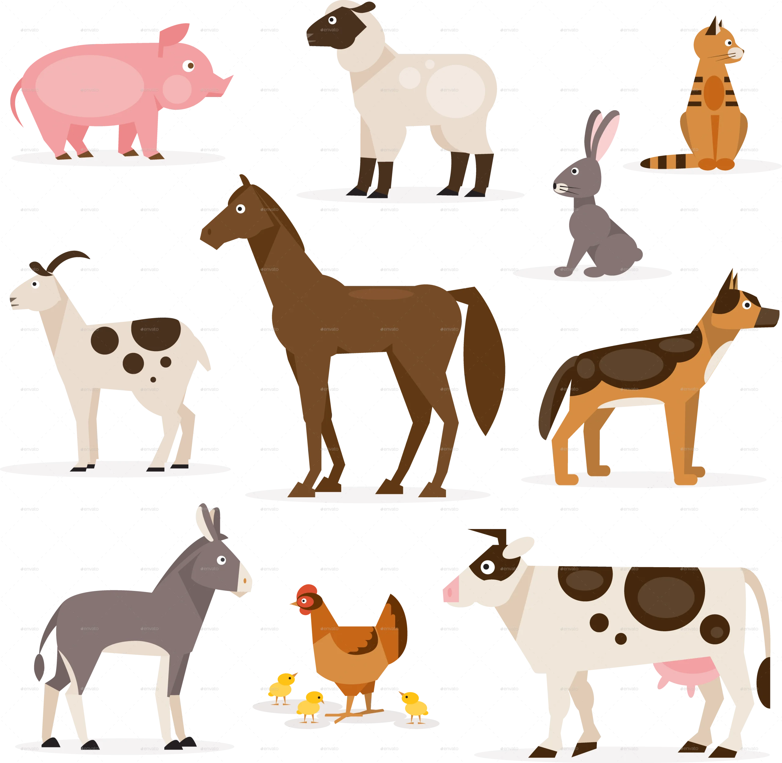 Farm and Woodland Animals Clipart Collection: Adorable Illustrated Menagerie