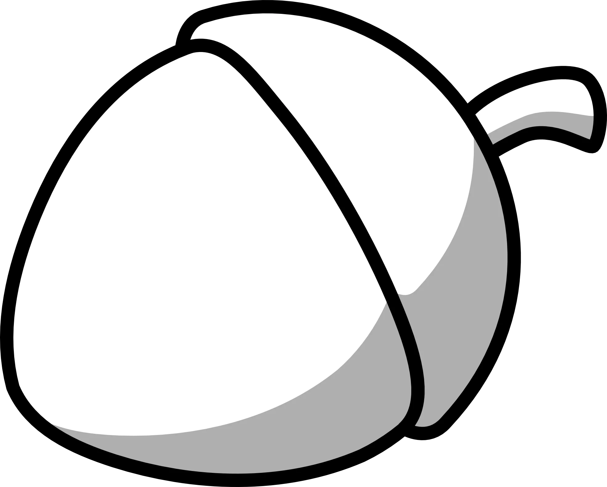 Minimalist Gray Acorn Clipart - Simple Woodland Nature Graphic Design Element