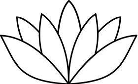 Minimalist Lotus Flower Outline Clipart - Simple Elegant Botanical Design