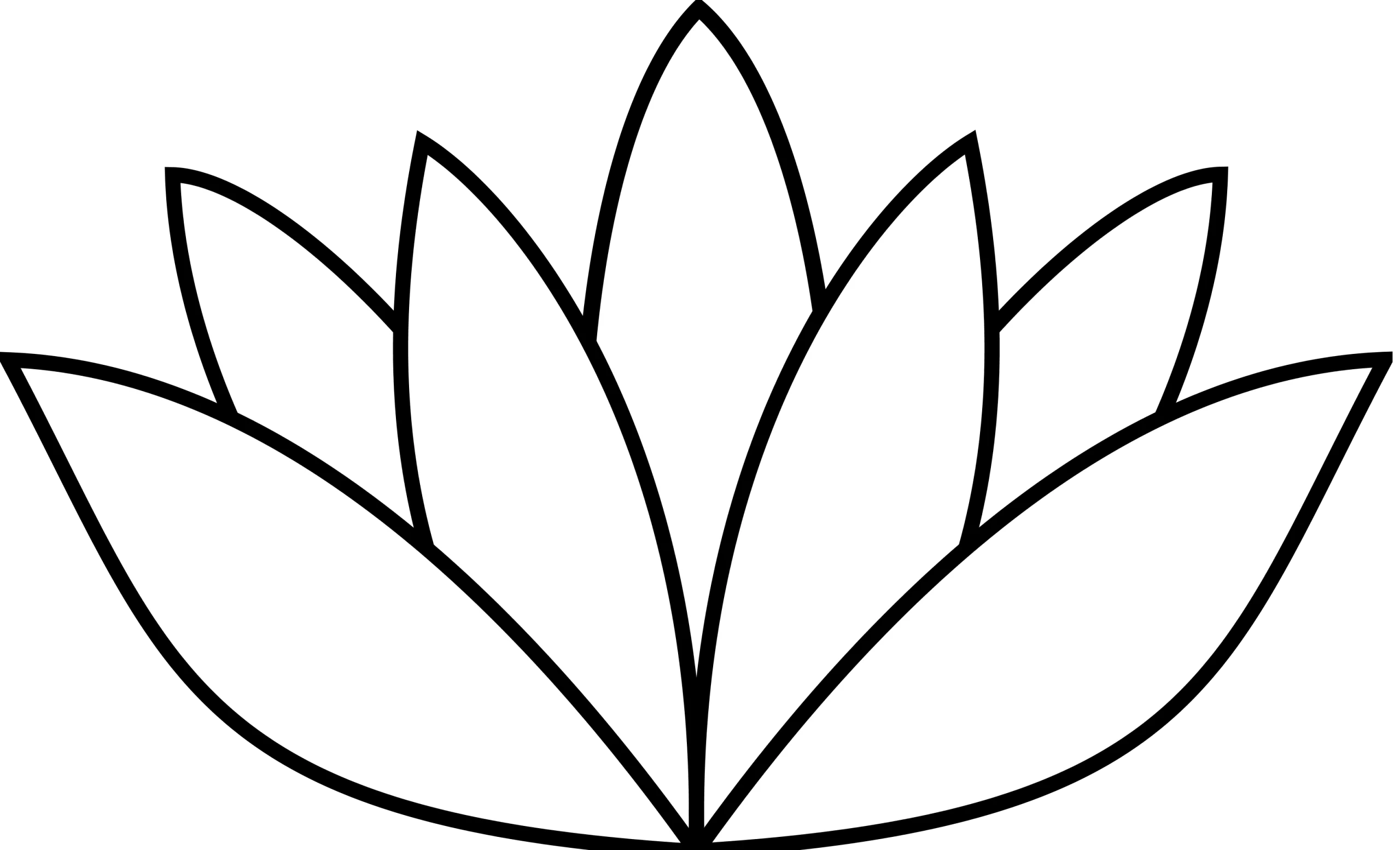 Minimalist Lotus Flower Outline Clipart - Simple Elegant Botanical Design