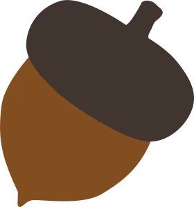 Rustic Woodland Acorn Clipart with Earthy Brown and Deep Charcoal Tones