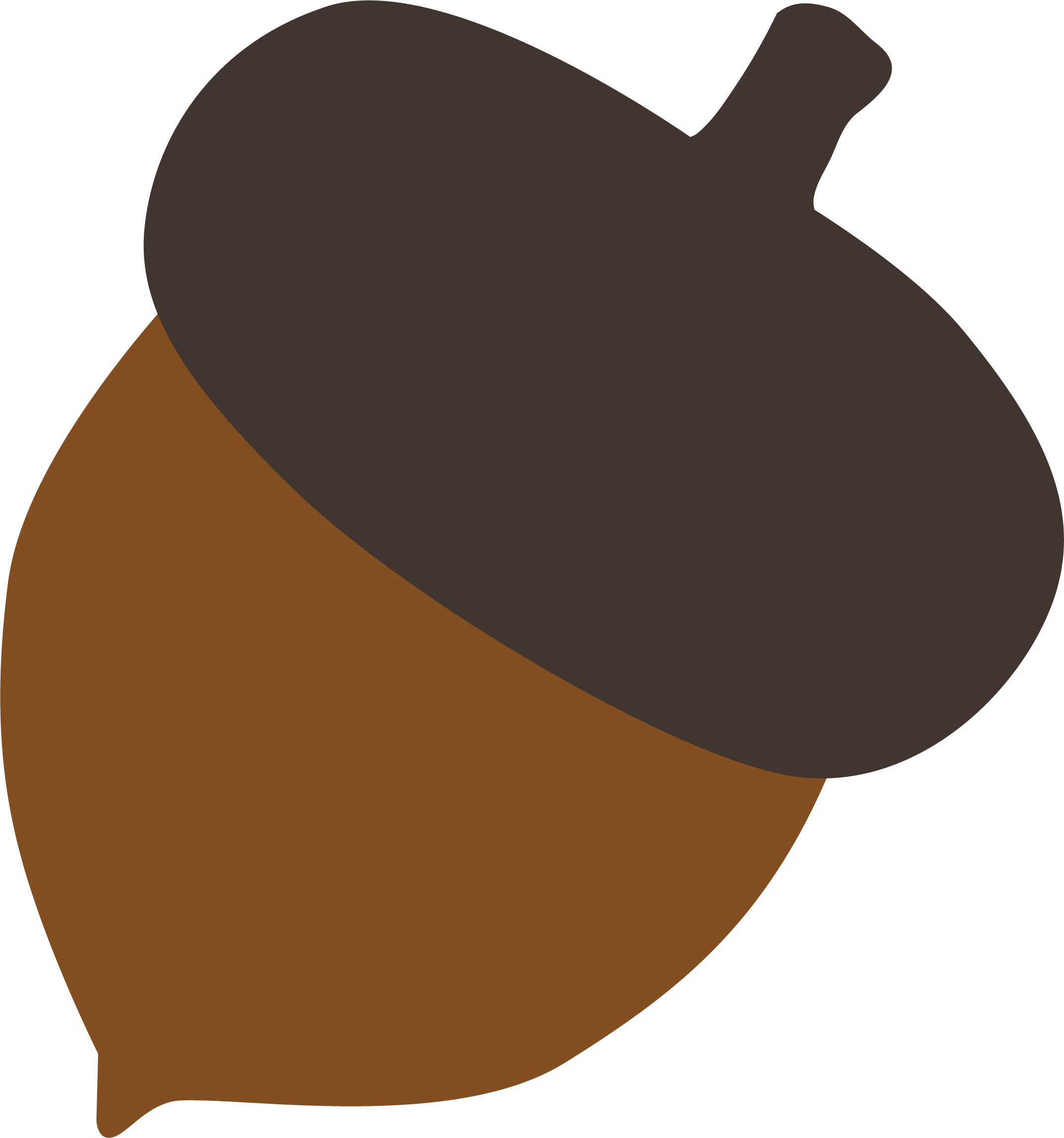Rustic Woodland Acorn Clipart with Earthy Brown and Deep Charcoal Tones
