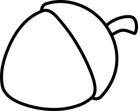 Simple Black and White Minimalist Acorn Clipart Design for Nature Graphics