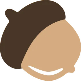 Simple Minimalist Brown and Beige Acorn Clipart Design with Smooth Curves