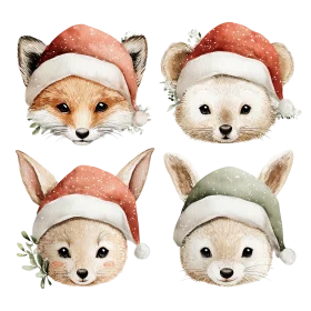 Whimsical Winter Forest Friends Festive Holiday Woodland Clipart Collection