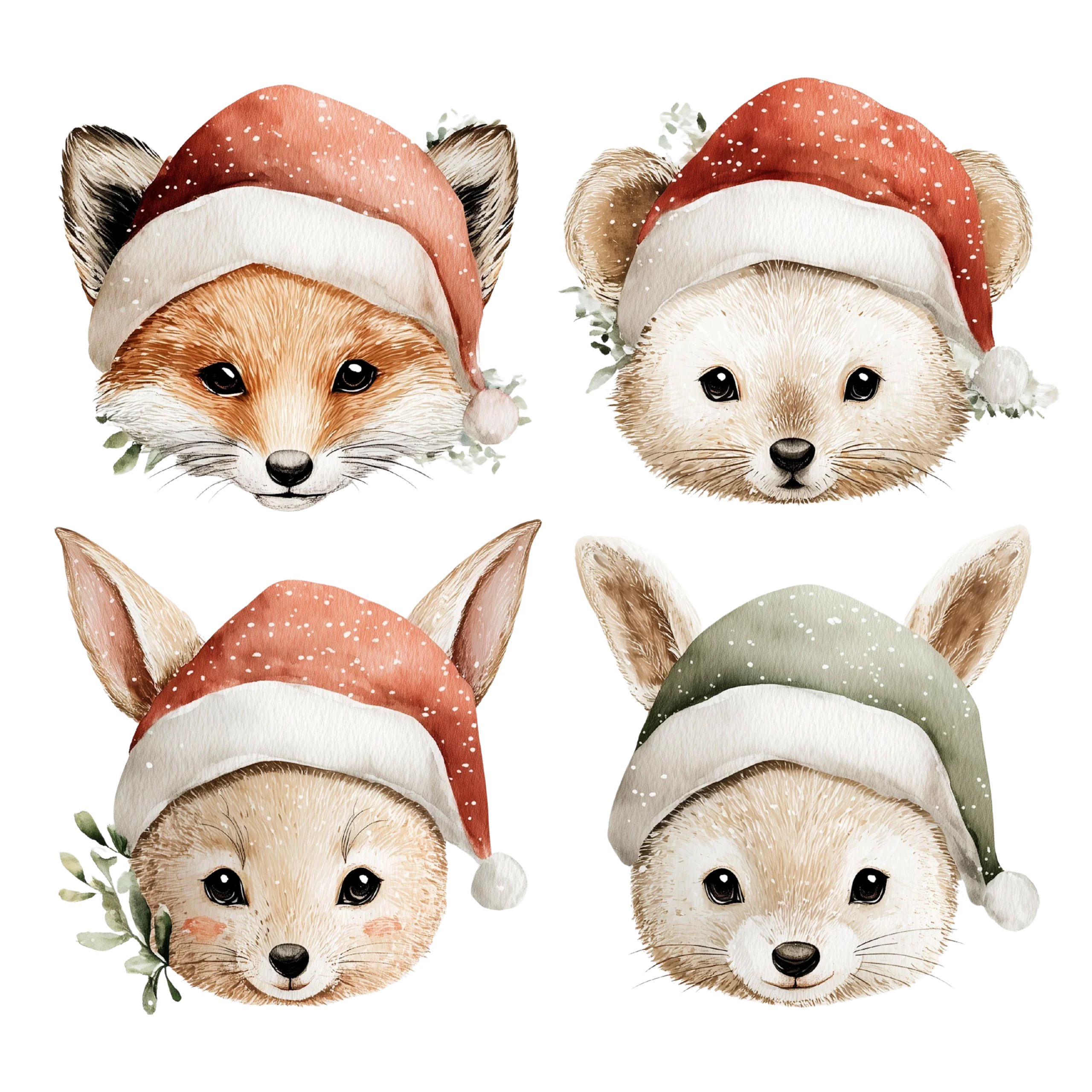 Whimsical Winter Forest Friends Festive Holiday Woodland Clipart Collection