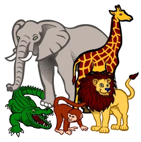Wild Safari Adventure Cartoon Animals Clipart Collection