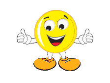 Cheerful Yellow Emoji Character Clipart Giving Enthusiastic Double Thumbs Up