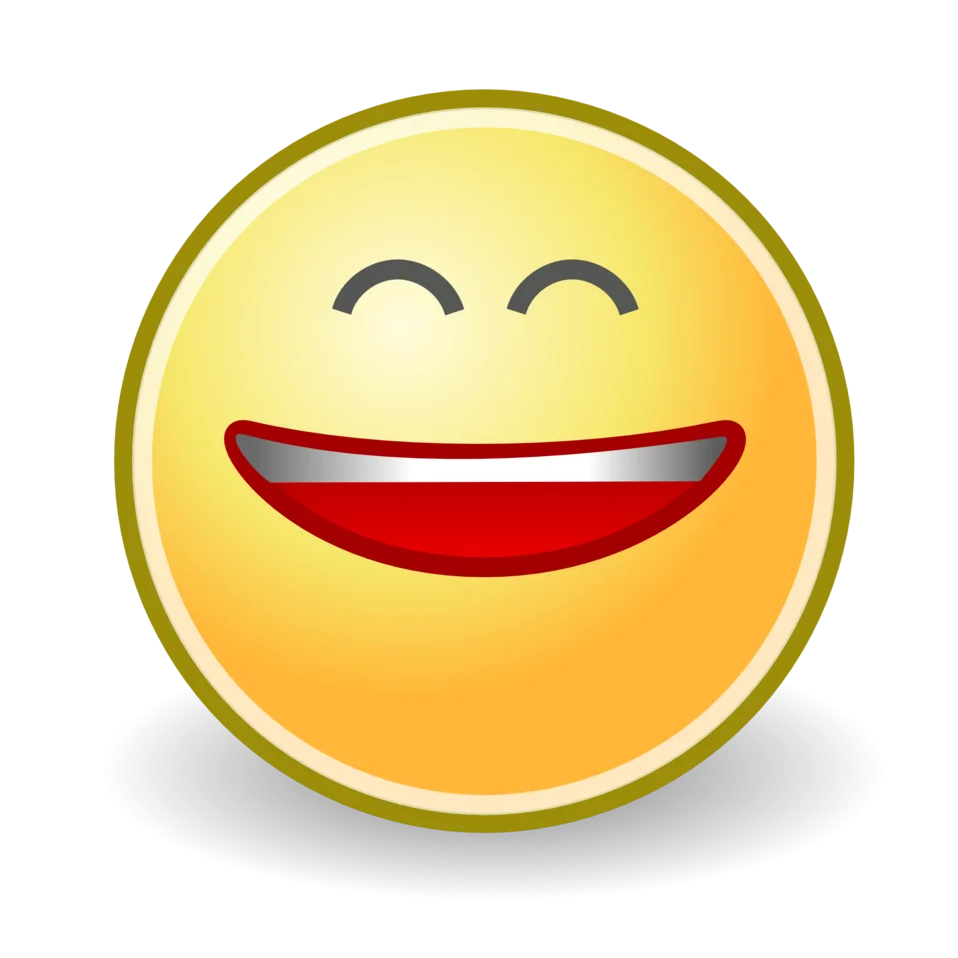 Cheerful Yellow Smiley Face Clipart Expressing Pure Happiness and Joy