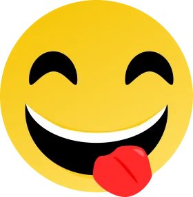 Playful Emoji Clipart with Cheerful Yellow Smiley Face Sticking Out Tongue