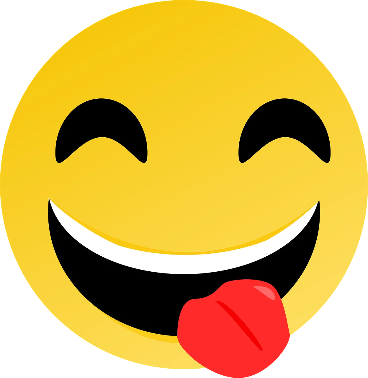 Playful Emoji Clipart with Cheerful Yellow Smiley Face Sticking Out Tongue