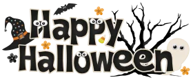 Spooky Halloween Clipart Design with Festive Typography and Seasonal Icons