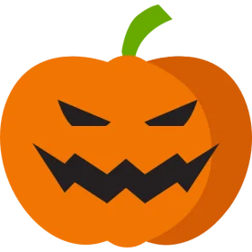 Spooky Jack-o'-Lantern Halloween Clipart with Menacing Carved Face