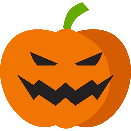 Spooky Jack-o'-Lantern Halloween Clipart with Menacing Carved Face