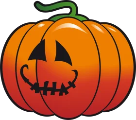 Spooky Jack-o'-Lantern Halloween Clipart with Playful Carved Face and Gradient Colors
