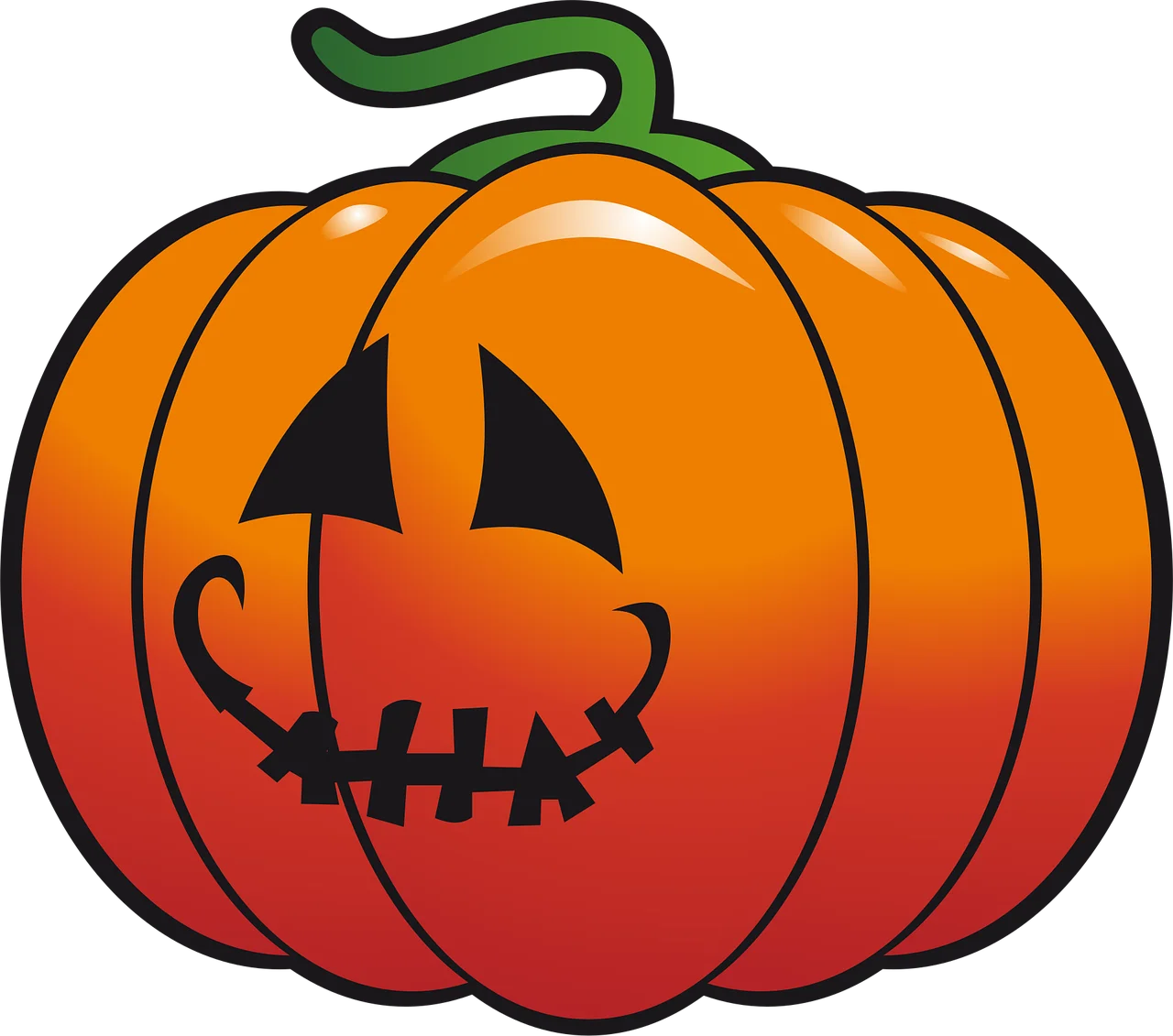 Spooky Jack-o'-Lantern Halloween Clipart with Playful Carved Face and Gradient Colors