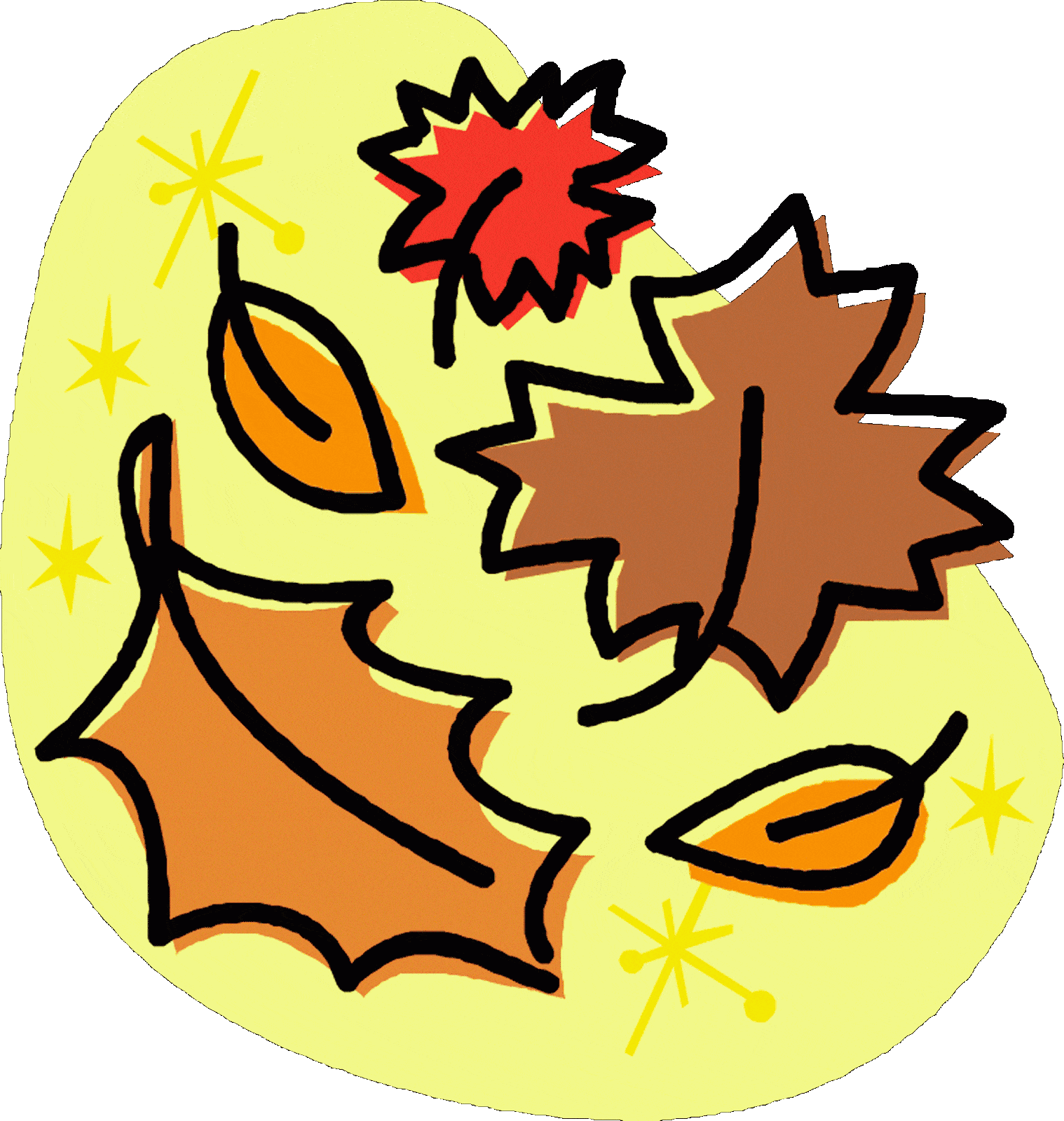 Whimsical Autumn Leaves Dancing in Sunlight: Seasonal Clipart Design