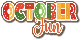 Whimsical October Fun Seasonal Decorative Typography Clipart Design
