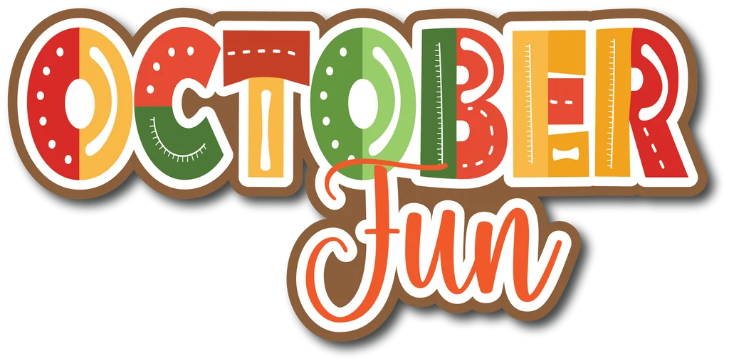Whimsical October Fun Seasonal Decorative Typography Clipart Design