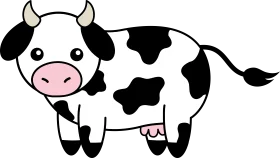 Adorable Black and White Spotted Cartoon Cow Clipart Design