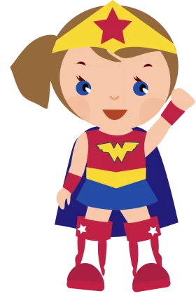 Adorable Wonder Woman Superhero Clipart: Empowering Young Girls with Heroic Charm