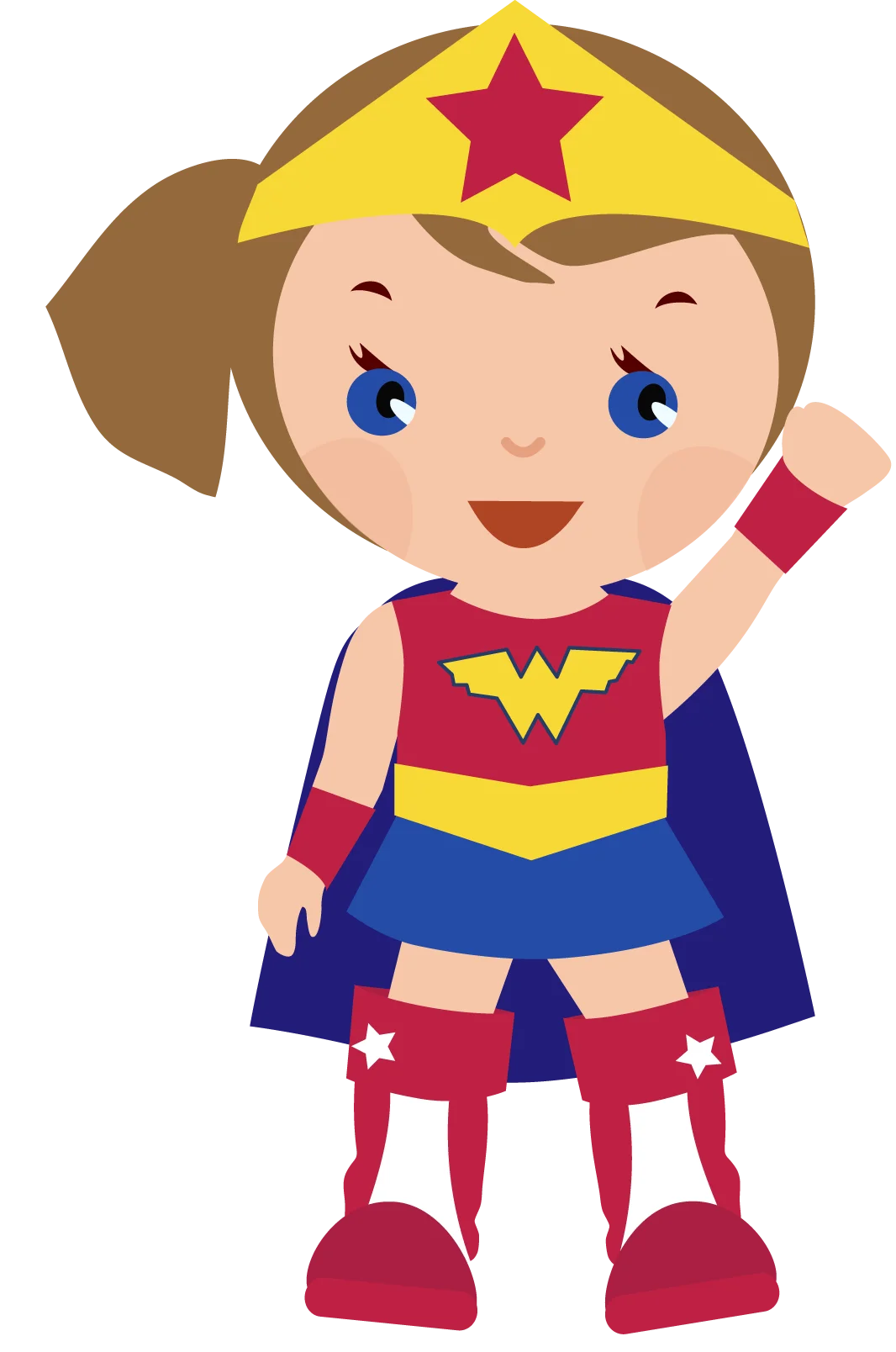 Adorable Wonder Woman Superhero Clipart: Empowering Young Girls with Heroic Charm