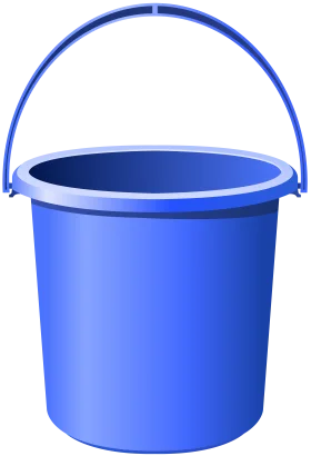 Blue Plastic Cleaning Bucket Clipart Illustration for Household Chores