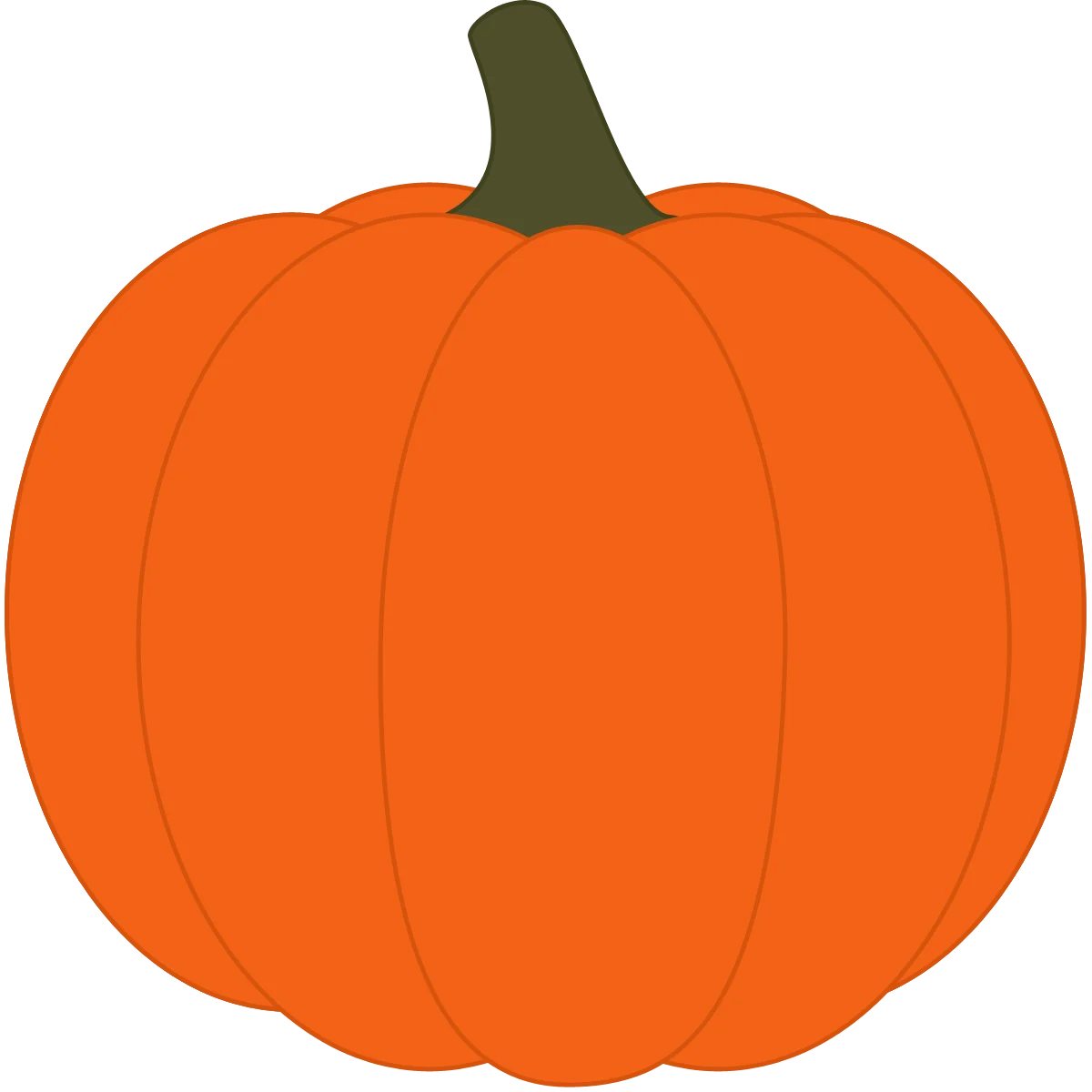 Classic Orange Pumpkin Clipart Design - Autumn Harvest Illustration