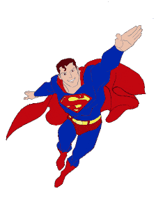 Classic Superman Superhero Flying Pose Cartoon Clipart Illustration