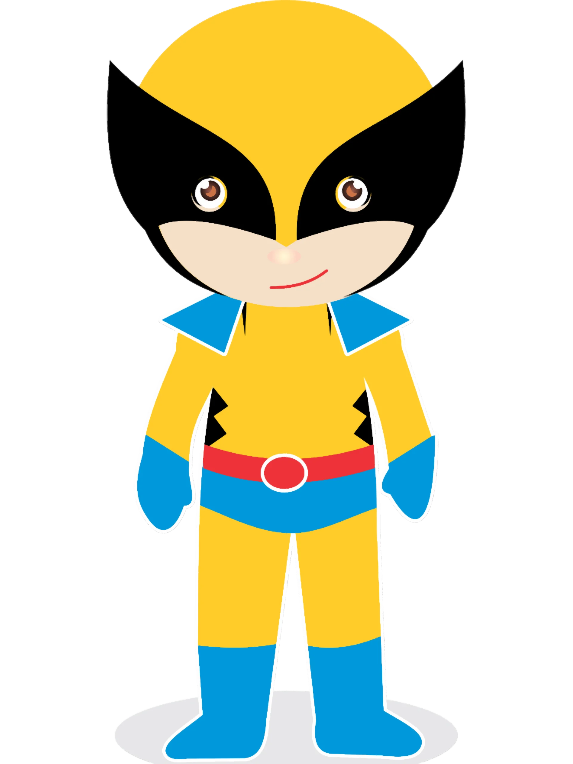 Cute Chibi-Style Wolverine Superhero Clipart Design for Kids