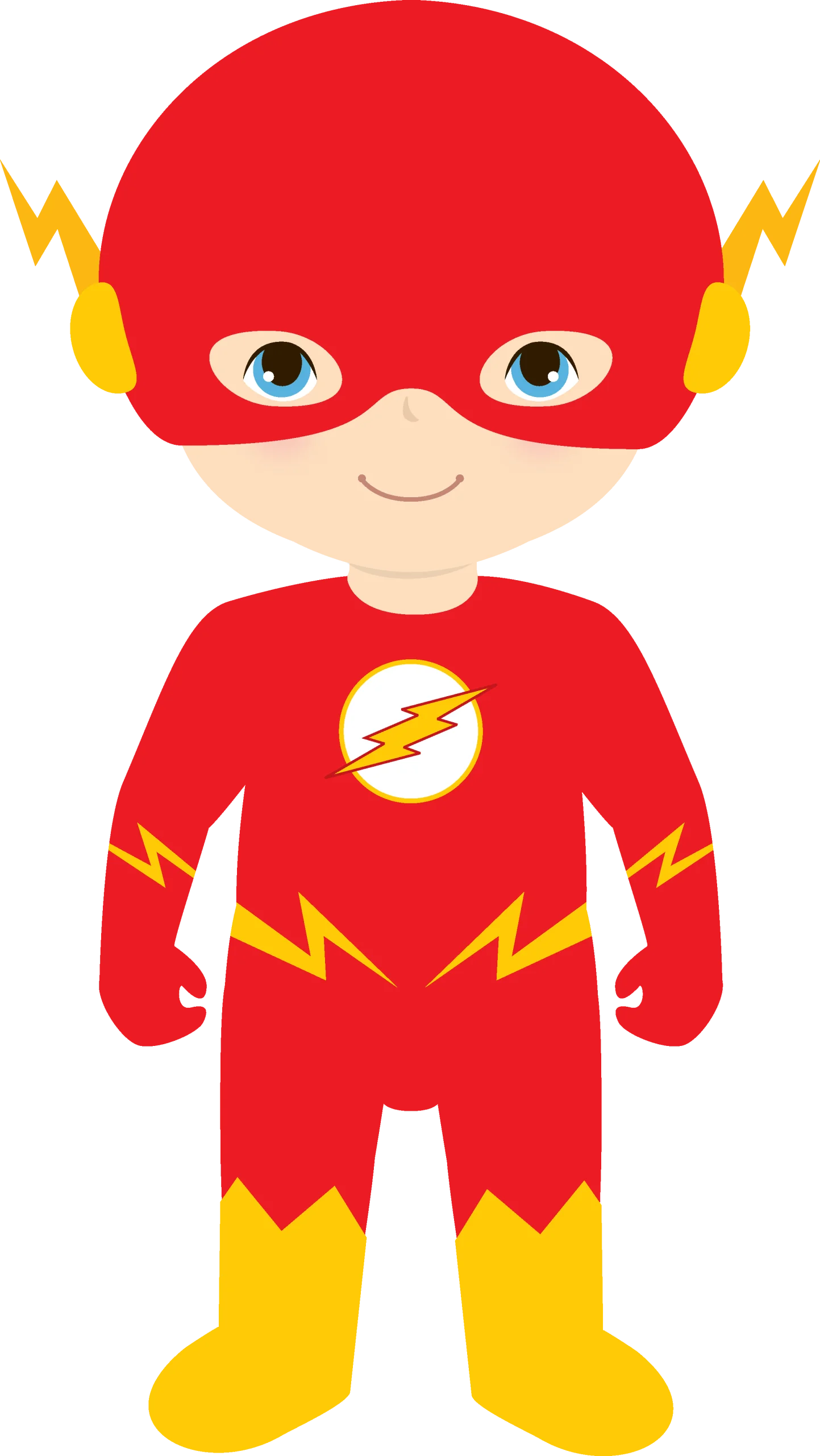 Cute Lightning-Fast Superhero in Adorable Cartoon Clipart Style