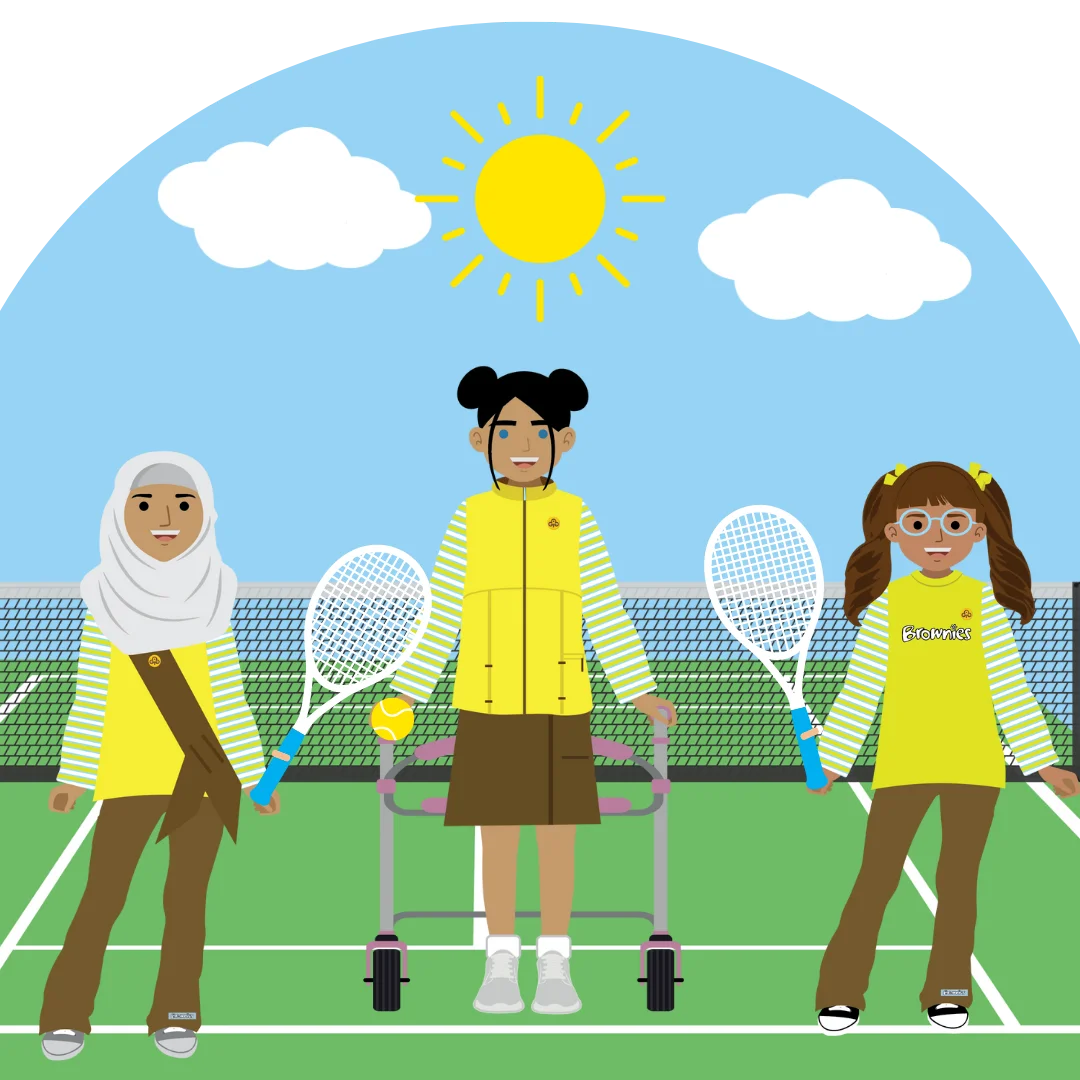 Diverse Youth Tennis Players Clipart - Young Athletes on the Court