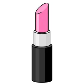 Elegant Pink Lipstick Clipart: Glamorous Cosmetic Accessory Illustration