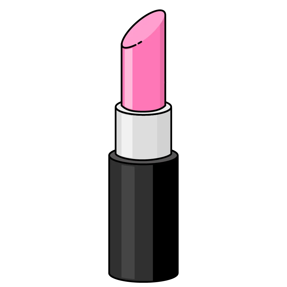 Elegant Pink Lipstick Clipart: Glamorous Cosmetic Accessory Illustration