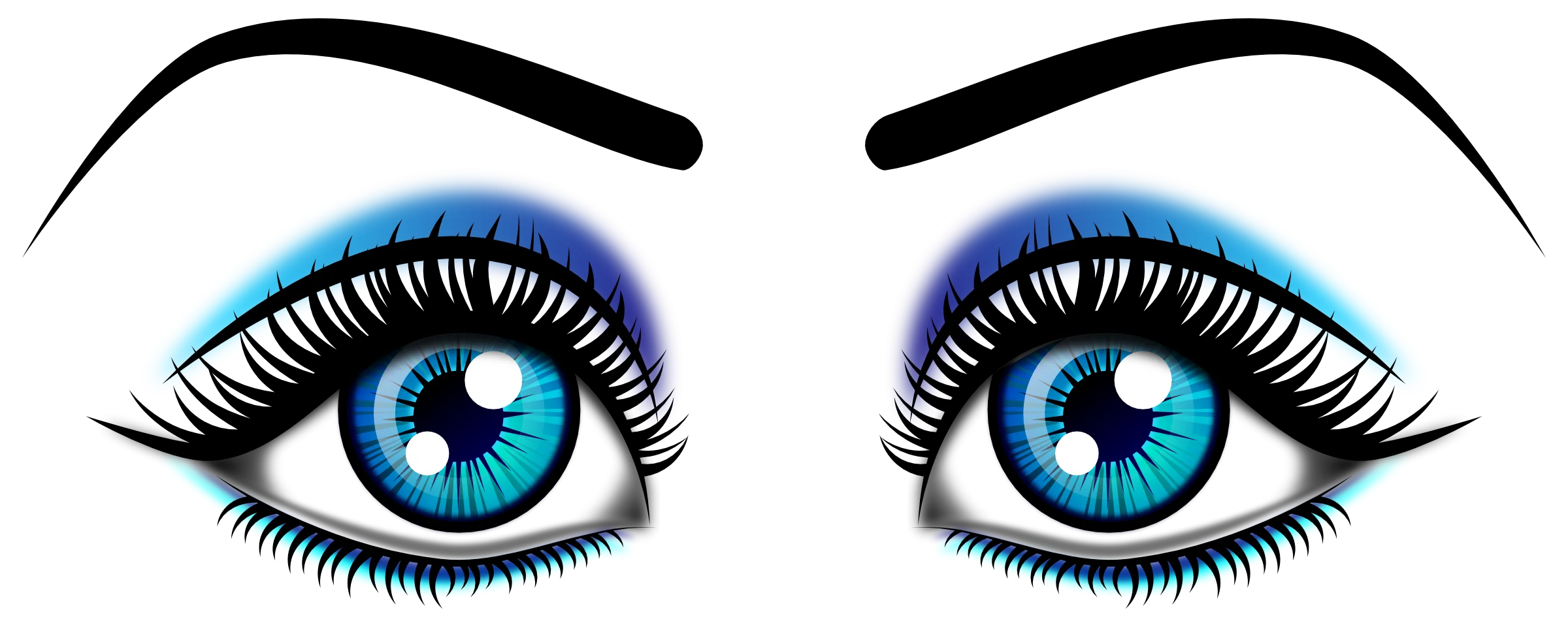 Mesmerizing Blue Eyes Clipart Illustration with Detailed Eyelash Artwork