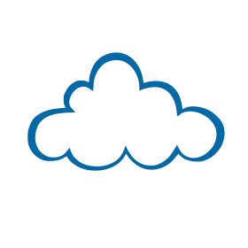 Minimalist Blue Cloud Computing Clipart Logo Design Concept
