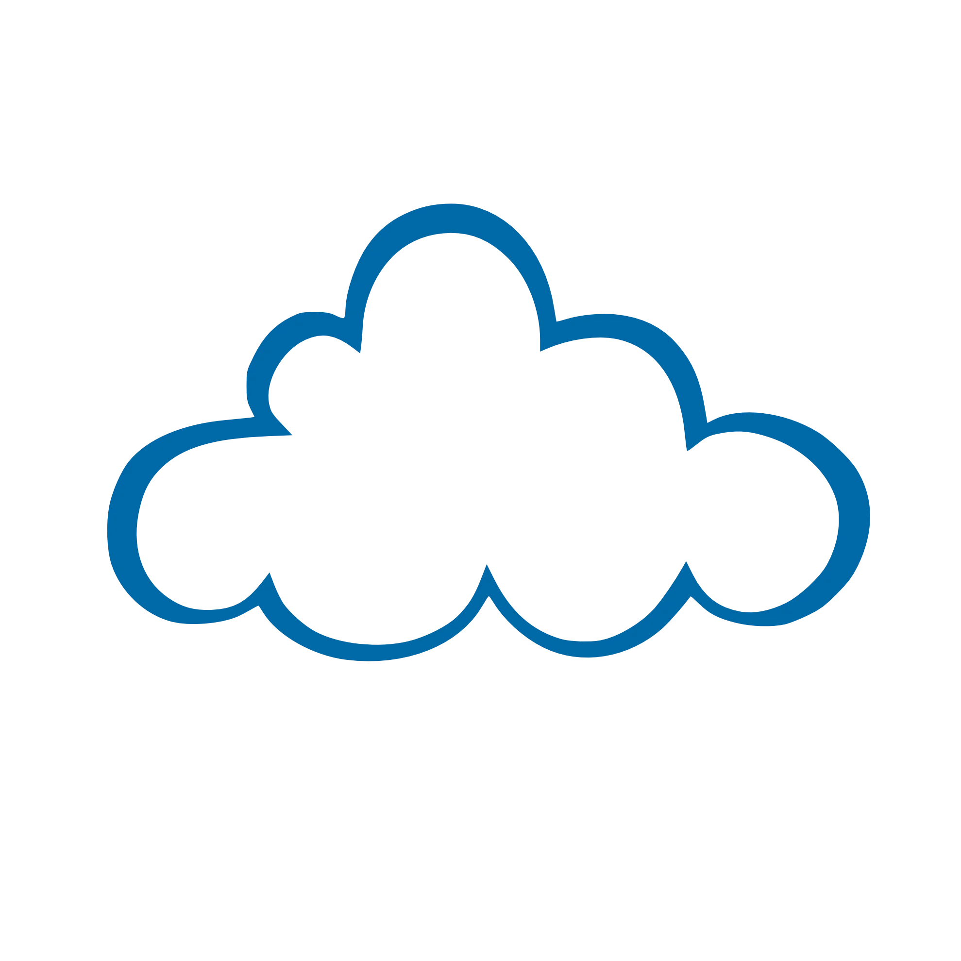 Minimalist Blue Cloud Computing Clipart Logo Design Concept