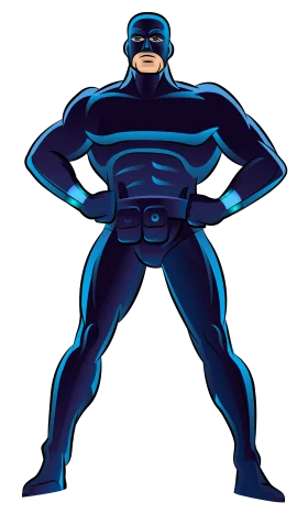 Muscular Superhero Clipart Standing Tall with Confident Power Pose