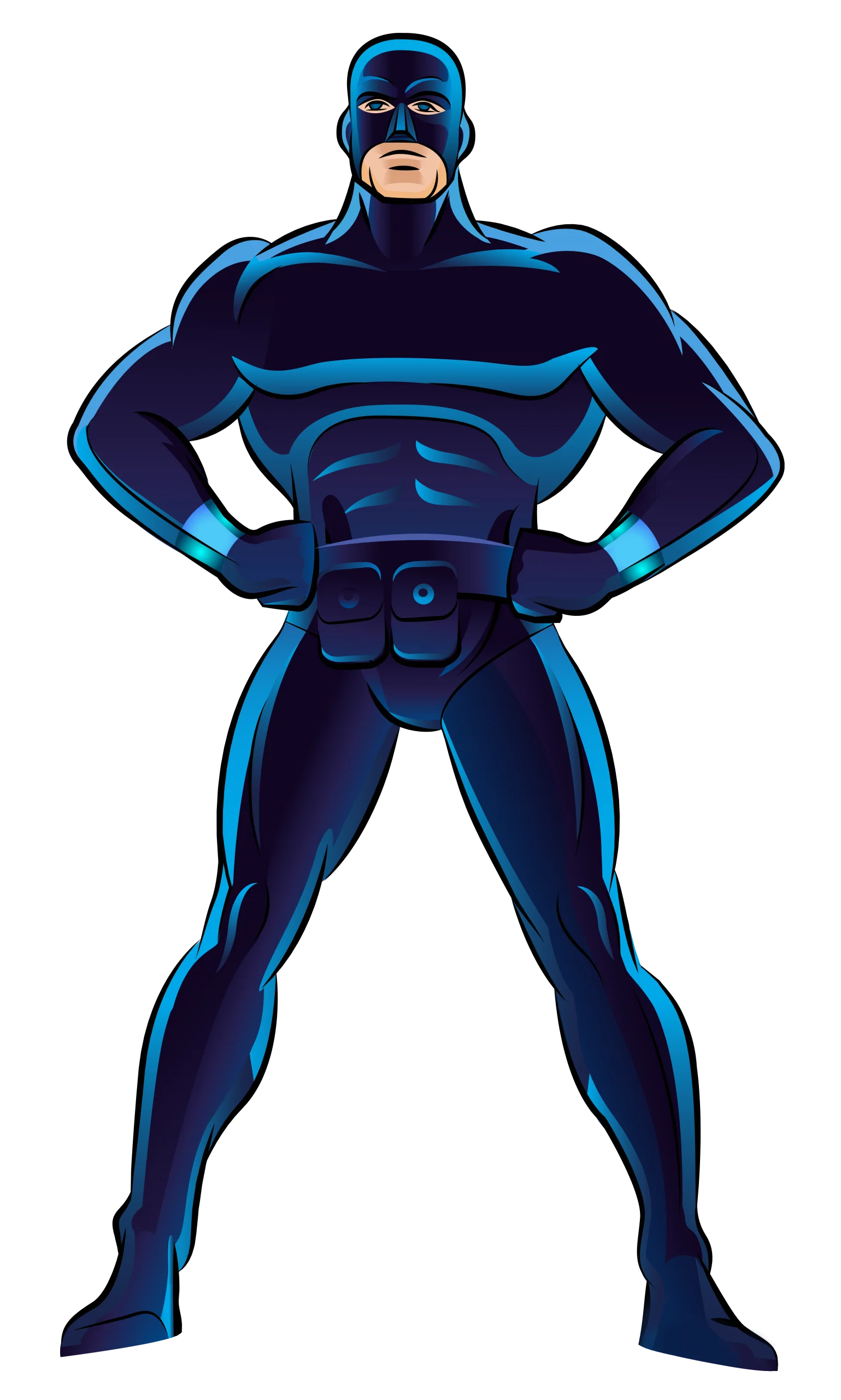 Muscular Superhero Clipart Standing Tall with Confident Power Pose