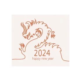 Elegant Dragon Silhouette Clipart Celebrating Chinese New Year 2024 with Graceful Design