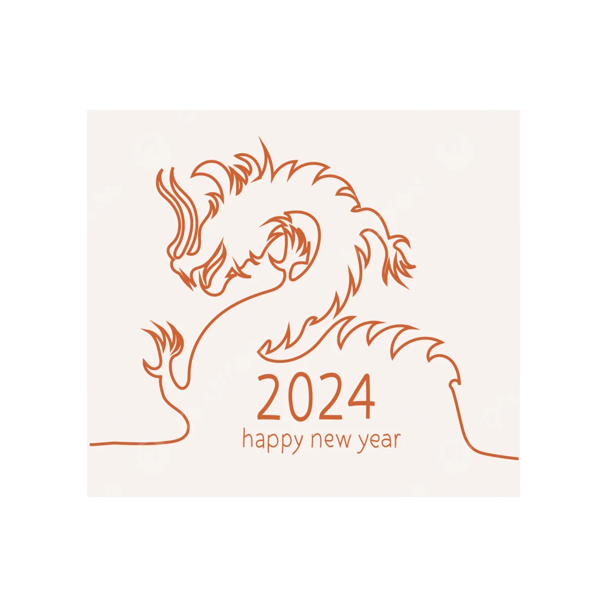 Elegant Dragon Silhouette Clipart Celebrating Chinese New Year 2024 with Graceful Design